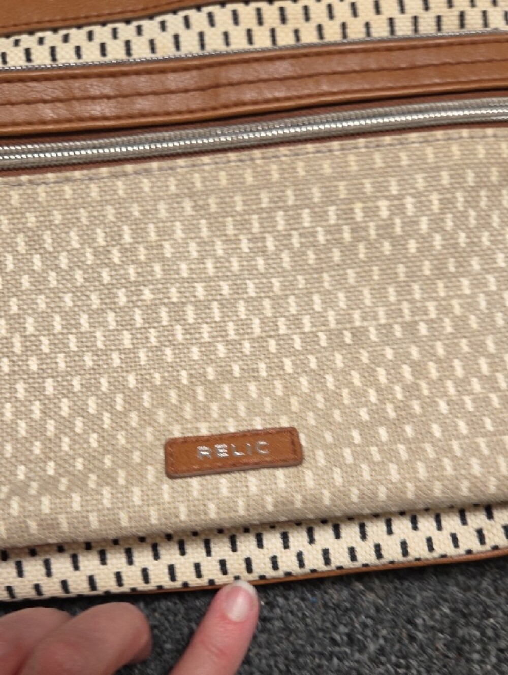 Relic Brown & Cream Woven Crossbody Bag - Picture 3 of 11
